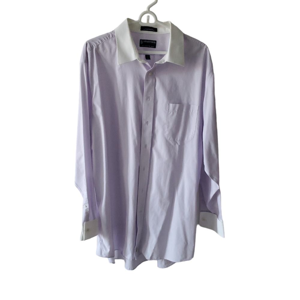 Stafford Signature The Executive Shirt long sleeve men's dress shirt size 17 1/2